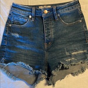 We The Free Blue Jean Shorts Distressed Frayed Hem  Size 25
